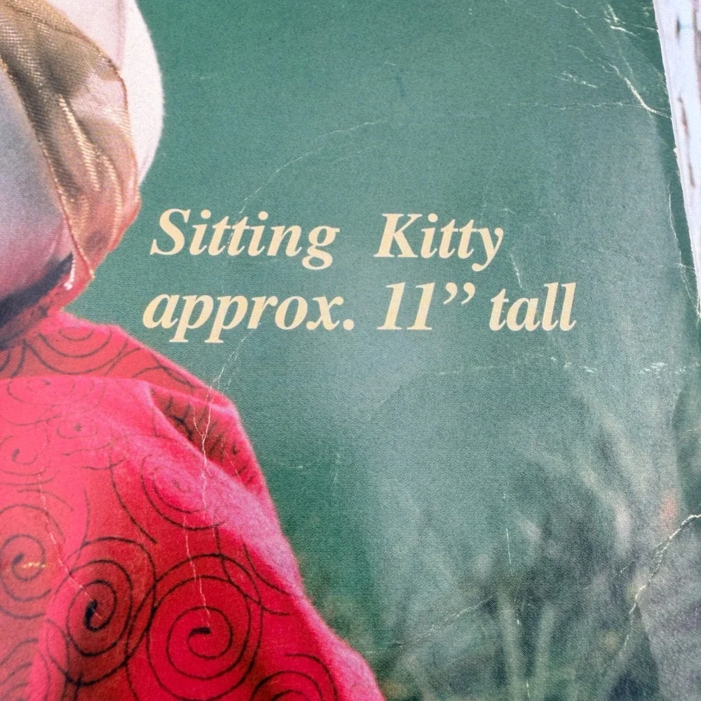 Daisy Kingdom Miss Tutty Holiday Doll Kit 7221 Vintage Cut Sew Fabric Panel Cat